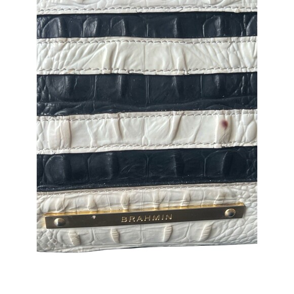 Brahmin Mini Asher Satchel Bag in Black & White Corsica - Picture 2 of 8